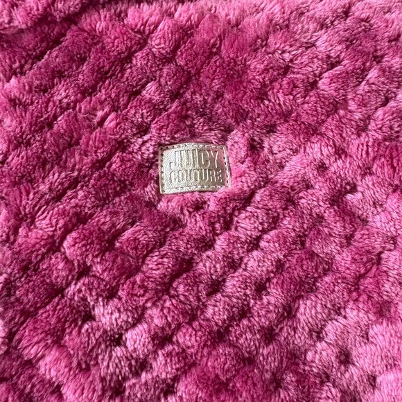 Juicy Couture Girls 1/4 Zip Fleece Pullover – Size 12 Dark Pink Cozy Sweatshirt - Picture 3 of 8